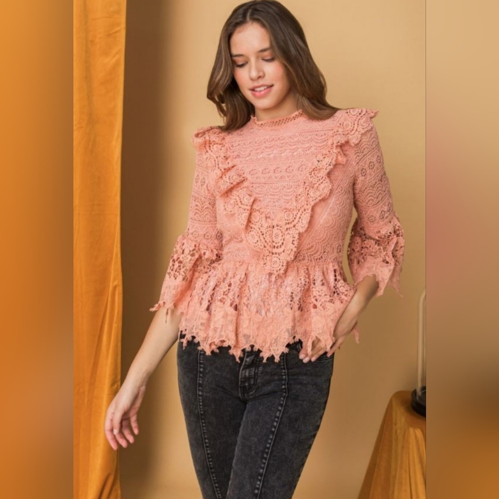 Peplum lace blouse